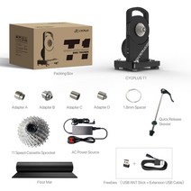 cycplus 사이클링 롤러 자전거 훈련 smart direct drive bike train 실내 홈 트레이너 mtb zwift ant+ bluetooth exercise bik, 검은 색