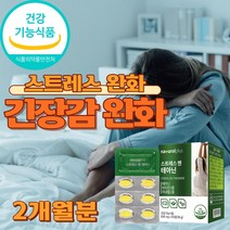 식약처인증 스트레스 긴장감완화 피로회복 영양제 보조제 L-테아닌 마그네슘 아연 판토텐산 비타민b6 비타민c 감태 타우린 홍경천 캐모마일 남성 여성 남자 여자 식약청인증, 1세트, 600mg x 60 x 2병