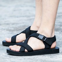 남성 엑스자 포인트 여름 푹신한 슬리퍼 신발 사무실 검정색