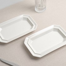 시라쿠스 네이처 프리즈 한식/양식 그릇 직팔각접시, 2P, 프리즈(유광)