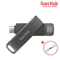 샌디스크 USB 메모리 iXpand Luxe 8핀 C타입 OTG 3.1 대용량 + USB 고리, 64GB