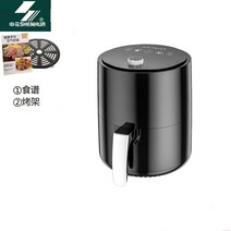 가정용튀김기 Shenhua가정용 에어프라이어 볼수있는 스타일 용량 다용도 전자동스마트 전기에어프라이기 감자튀김 고구마 기기, T15-3.2L블랙 단회전단추 구이판