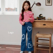 라고 하트페인팅데님