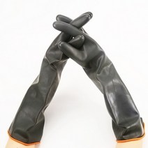 작업용 고무장갑 장갑 43cm 청소 세차 고무 검정 겨울 자동차, 검정세차장갑(양손)