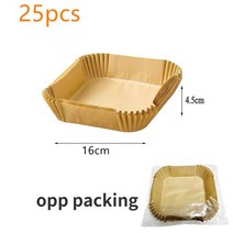 제빵 기구 20/50pcs 에어 프라이어 세탁 불가 종이 양피지 우드 펄프 스티머 치즈 케이크 액세서리 베이킹, [01] 25pcs Square 16cm