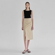 나인 시엔느 언발란스 슬릿 미디 스커트 SK-4779