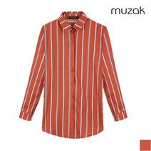 무자크 무자크 셔츠카라 스트라이프 블라우스 (MI8WBL18)