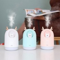 미니 소형 가정용 사무실 원룸 책상 탁상 탁상용 휴대용 USB 무드등 귀여운 저소음 세척편한 간편 신생아 캐릭터 가습기, 핑크