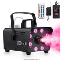 디제잉 기계 장비 미니 LED 원격 안개 이젝터 다색 연기 디스코 디제이 크리스마스 무대 가벼운 빠른, 02 8 Lamp RC Color