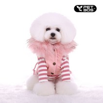 펫보스 강아지옷 애견옷 겨울옷 퍼 야상 점퍼, 핑크