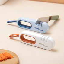 심플디자인 휴대 가능한 탄소강 금강석 세라믹소재 미끄럼방지 4단 다용도 멀티 가위 칼갈이, 오렌지