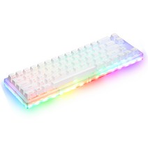 COX 피네스 66키 아크릴 RGB 게이트론 퀵스왑 유선 키보드 갈축, PINNACE, 화이트, 텐키리스