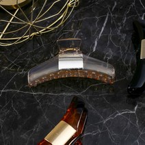 [엔젤슈슈] 사각 메탈 베이직 집게핀 실버 투명