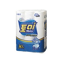 토미 천연펄프 두루마리 롤 화장지 엠보 3겹 30m 30롤