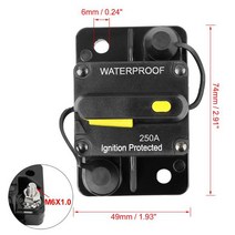 서킷브레이커 XAutohaux 수동 리셋 퓨즈 홀더 인버터 회로 차단기 30A, 12 250A Circuit Breaker