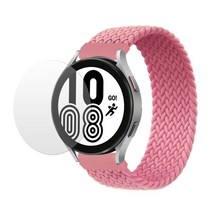 스페이스쉴드 갤럭시워치4 44mm 호환 브레이드 솔로루프 나일론 스트랩 밴드 25color 3+1 필름 1매 증정, 핑크, M