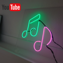 뮤직 music 네온사인 네온사인 네온사인키트 네온사인주문제작 더베러라이프, 노랑, 화이트