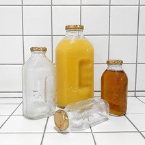레트로 뉴트로 빈티지 감성 물병 델몬트 훼미리 쥬스병 4size 유리 글라스 물병, 500ml, 1개