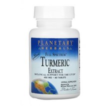 Planetary Herbals 커큐민 Turmeric 쿠르쿠마 450 mg 60 태블릿 Calcium 칼슘 Rhizome 리좀 Black Pepper Sorbitol 소비톨