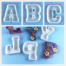 큰편지 실리콘 금형 대문자 수지 장식 에폭시 홈 생일 Diy 웨딩 파티 공예 L N7u5, 24 X Transparent