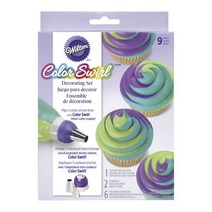 윌튼 컬러 스월 데코레이팅 짤주머니 3종 세트, 1개, Purple + White