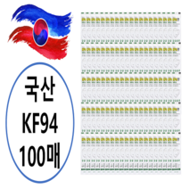 국산 KF94 일회용 마스크 개별포장 100매 3중필터 식약처인증 FDA승인 김서림방지
