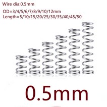 태엽 스프링 인장 볼트 코일 금형 스파이럴 대형 용수철 20 개몫 0.5mm 0.5x345678910mm 스테인레스 스틸 압축 외경 3-12mm 길이 10-50mm, 10mm 10개, 25mm