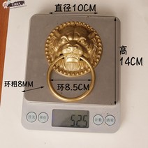 문고리 순수구리 호랑이헤드 손으로당기기 뜰의 문 별장 화원 나무문 사자머리 손잡이 모텔 팬션 올드식 짐승의 머리, T01-직경 10cm황동 색호랑이 헤