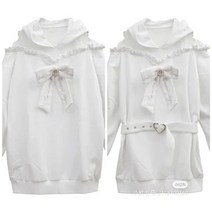 리즈리사 양산형 지뢰계 지뢰계옷 왕리본 긴팔 후드 레이스 루즈핏