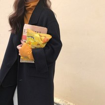 새로운 한국어 스타일 중간 길이 캐시미어 overknee 코트 햅번 스타일 여성 레드 모직 코트 가을 모직 코트