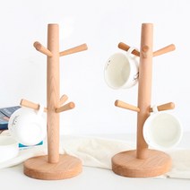우드 컵걸이 정리대 컵꽂이 커피잔걸이 컵받침 받침대 거치대 홀더, 1개
