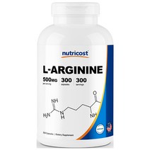 뉴트리코스트 L-아르기닌 캡슐 500mg 300캡슐 1서빙 500mg 300회분 L-Arginine Capsules [500 MG] [300 CAPS], 300정, 1개