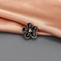 여성 상의 블라우스 원피스 파인 옷 벌어짐 오픈 가슴 노출 방지 매너 버튼 자석 단추 M 5 잎블랙, J