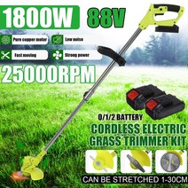 고지톱 잔디깎는기계 88v 1800w 휴대용 헤지 트리머 무선 전기 휴대용, 파란색 1 배터리 영국