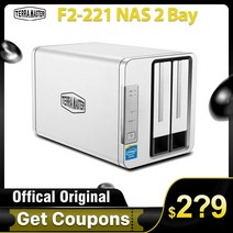 가정용nas nas구축 nas TerraMaster F2-221 NAS 2 베이 클라우드 스토리지 4K 울트라 HD 인텔 듀얼 코어 2., 없음, 한개옵션0