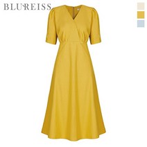 V넥퍼프코튼플레어원피스_BJM1OP3100