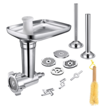고기분쇄기 고기 다지기 소세지만들기 민서기 민찌기 민찌기계 Kitchenaid 스탠드 믹서 액세서리 용 스테인레스 스틸 고기 식품 분쇄기 부착 슬라이서 및 분쇄기 고기 스터퍼, 1 세트
