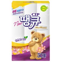 땡큐 고급롤화장지 3겹 18m, 30롤, 1개