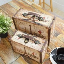 에펠탑 빈티지 스몰 트렁크 가방 2P 세트, 본품(2P)