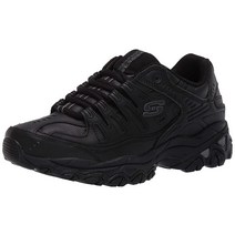 Skechers 남성용 애프터번 메모리 핏 - 리프린트 슈즈 작업화 운동화 블랙 12 4E US