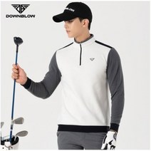 [도깨비샵] 남자골프웨어 반집업 긴팔티셔츠 화이트앤그레이