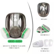 3M 방독면 안전방독면 방독마스크 페인트 가스 비상물품 전면형 산업마스크 전면마스크, 6800 6004 7종 세트