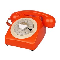 Benotek 복고풍 회전식 전화기 구식 장식 앤티크 유선 홈 오피스 학교 호텔 장식용, Orange