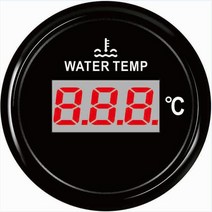 차량용 전압 게이지52mm 자동 디지털 수온계 40-120 도 검은 게이지 9-32v 트럭 선박용 빨간색 백라이트 포, 01 BN