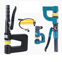 수동 유압 타공기 천공기 펀칭기 구멍뚫는 기계 휴대, 블루 홀 오프너와 6쌍의 고무 패드