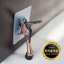 철물의민족 무타공 원터치 말발굽 부착형 자동 문고정 현관문 말굽 도어 스토퍼 방문 스티커, 02.무타공 고급형 말굽(소)+접착판-흑색
