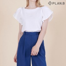 [플랜비] 튤립소매 폴리 페미닌 블라우스_P2305BL061B