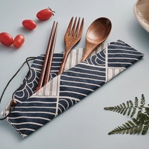 휴대용 수저파우치 수저통 숟가락케이스 캠핑 낚시 백패킹 포크커버 젓가락집 연필통 커트러리, 1.패턴-나뭇잎