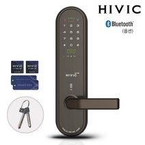 하이빅 H-6300K 카드키4개+비상키2개+비밀번호 블루투스(옵션) 현관문 디지털도어락 핸들타입 주키 도어록 허수기능 에티켓기능 이중잠금 전기충격방지 KC인증