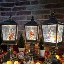 빈티지 앤틱 오르골 산타 눈사람 스노우볼 크리스마스 소품 선물 워터볼 맛집 친구 조카 선물, 앤틱 스탠드 랜턴, 지붕 위의 산타